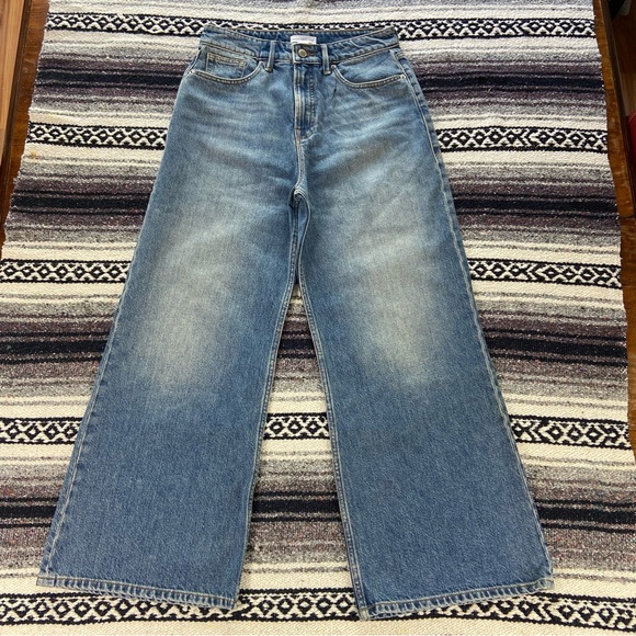 NWOT Sample Good American Good Ease Quartz Blue Wide Leg High Rise Jeans 4/27 - Picture 4 of 13